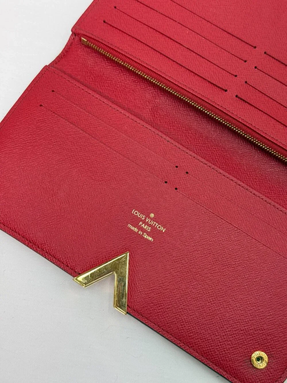 Louis Vuitton Kimono Wallet Cerise Red Monogram 2016 Leather V Clasp